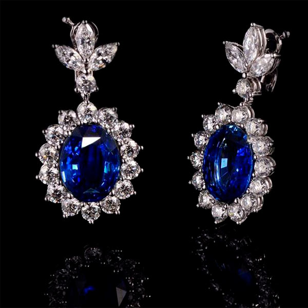 Серьги с сапфирами