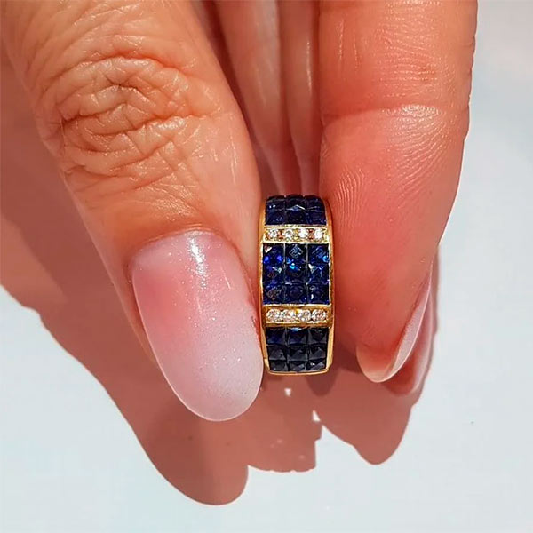 Серьги сапфир и бриллианты